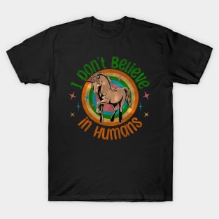 I don't believe in Humans - Unicorn - comic style T-Shirt
